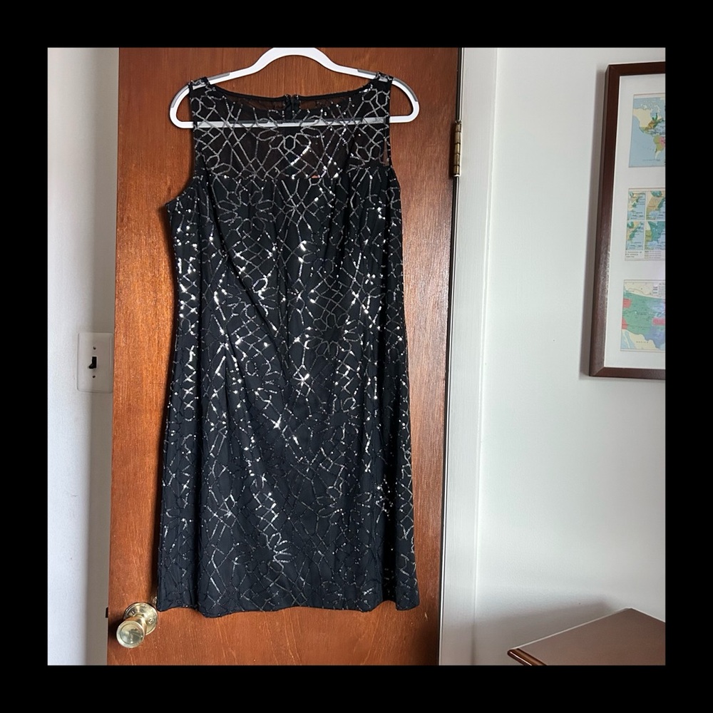 American Living Black Sequin Mini Dress